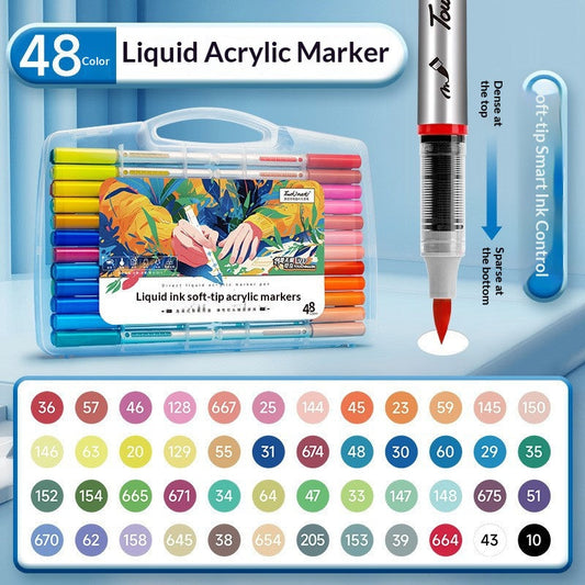Direct-liquid Soft-tip Acrylic Marker 48 Colors