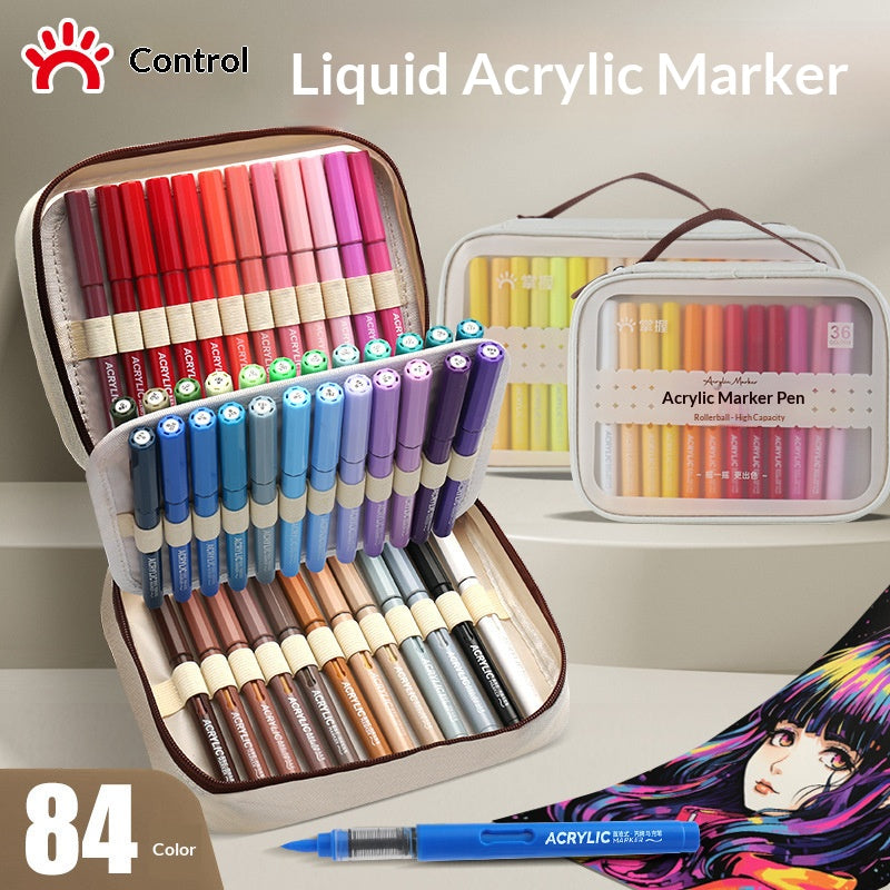 Acrylic Soft-Tip Marker Portable Canvas Bag Set