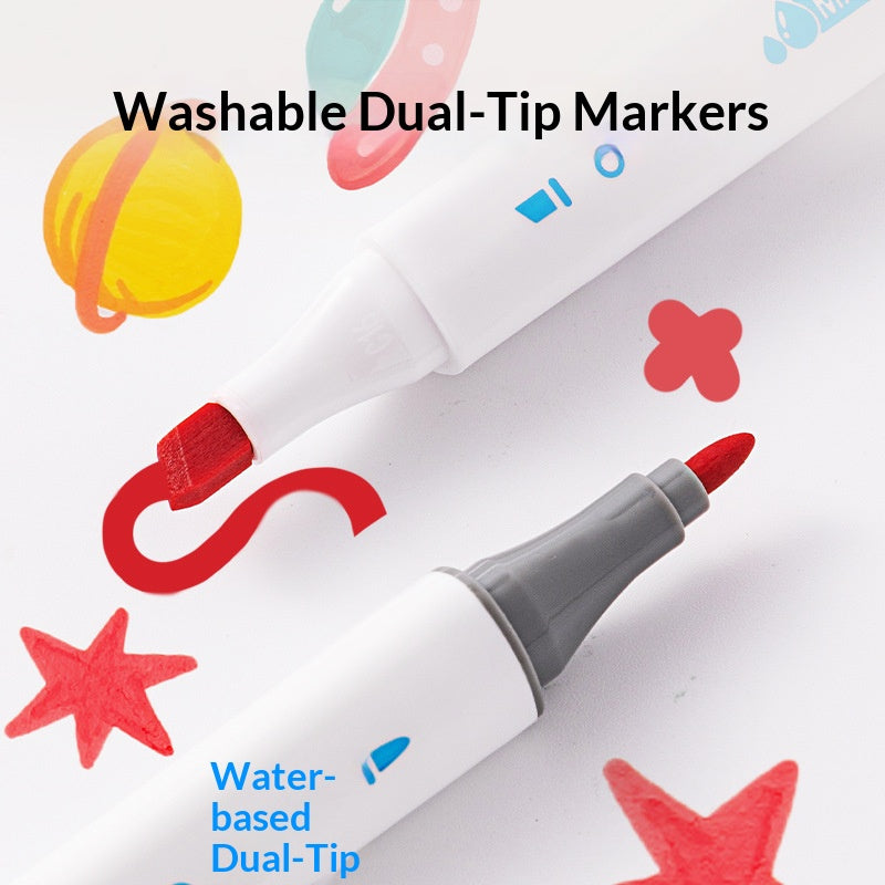 Mhmarkers 60 Colors Dual-Ended Water-Based Colored Pen