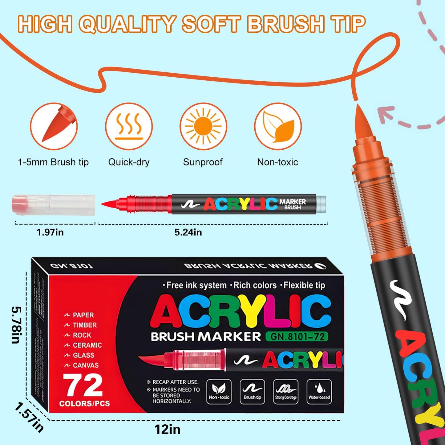 Acrylic marker-Set of 12/24/36/48/72/120