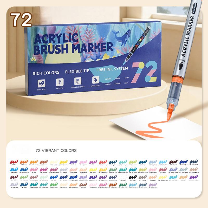 Direct-liquid Soft-tip Acrylic Marker 24/36/48/60/72 Colors