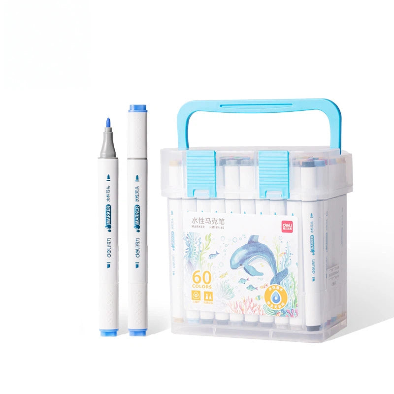 Mhmarkers 60 Colors Dual-Ended Water-Based Colored Pen